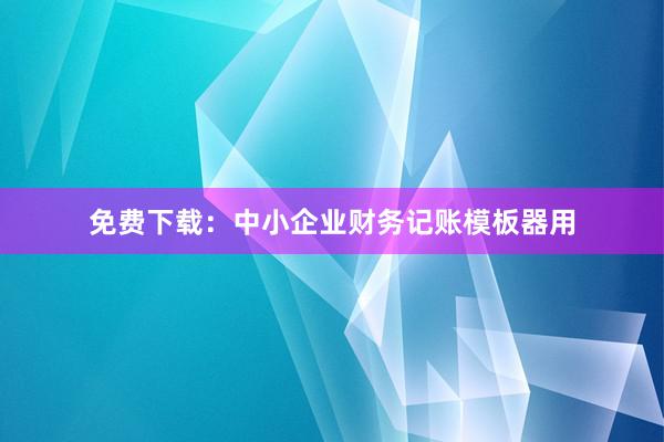 免费下载：中小企业财务记账模板器用